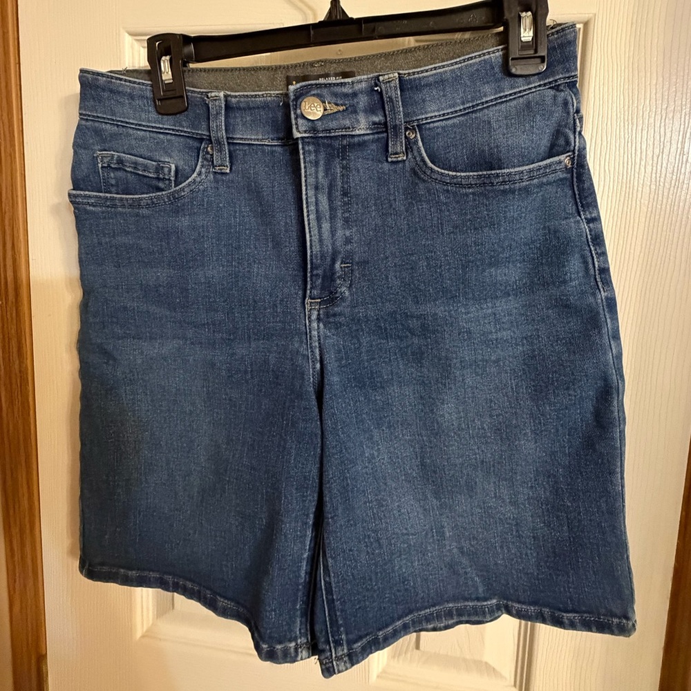 Lee Denim High-Rise Bermuda Shorts - Blue